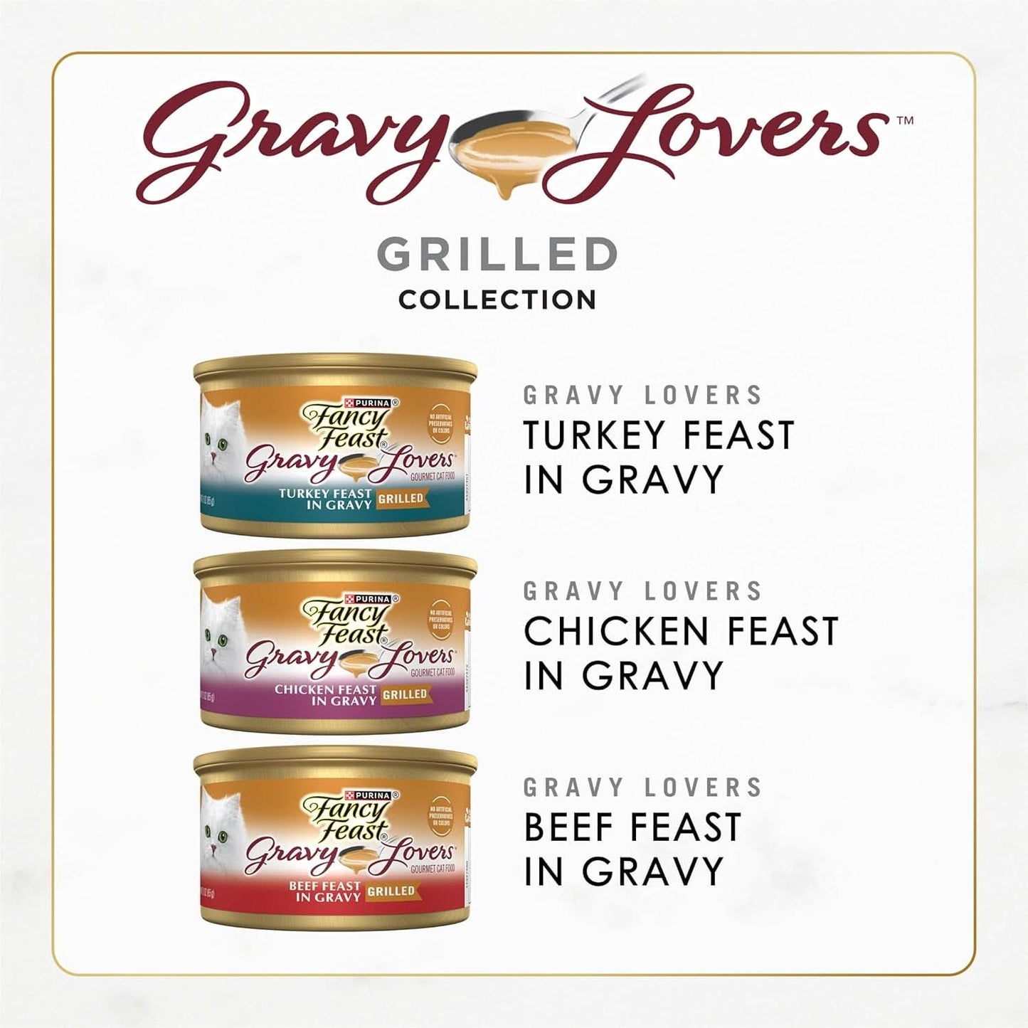 Fancy Feast Adult Gravy Lovers Poultry & Beef Variety Pack Wet Cat Food 85g x Pack of 24