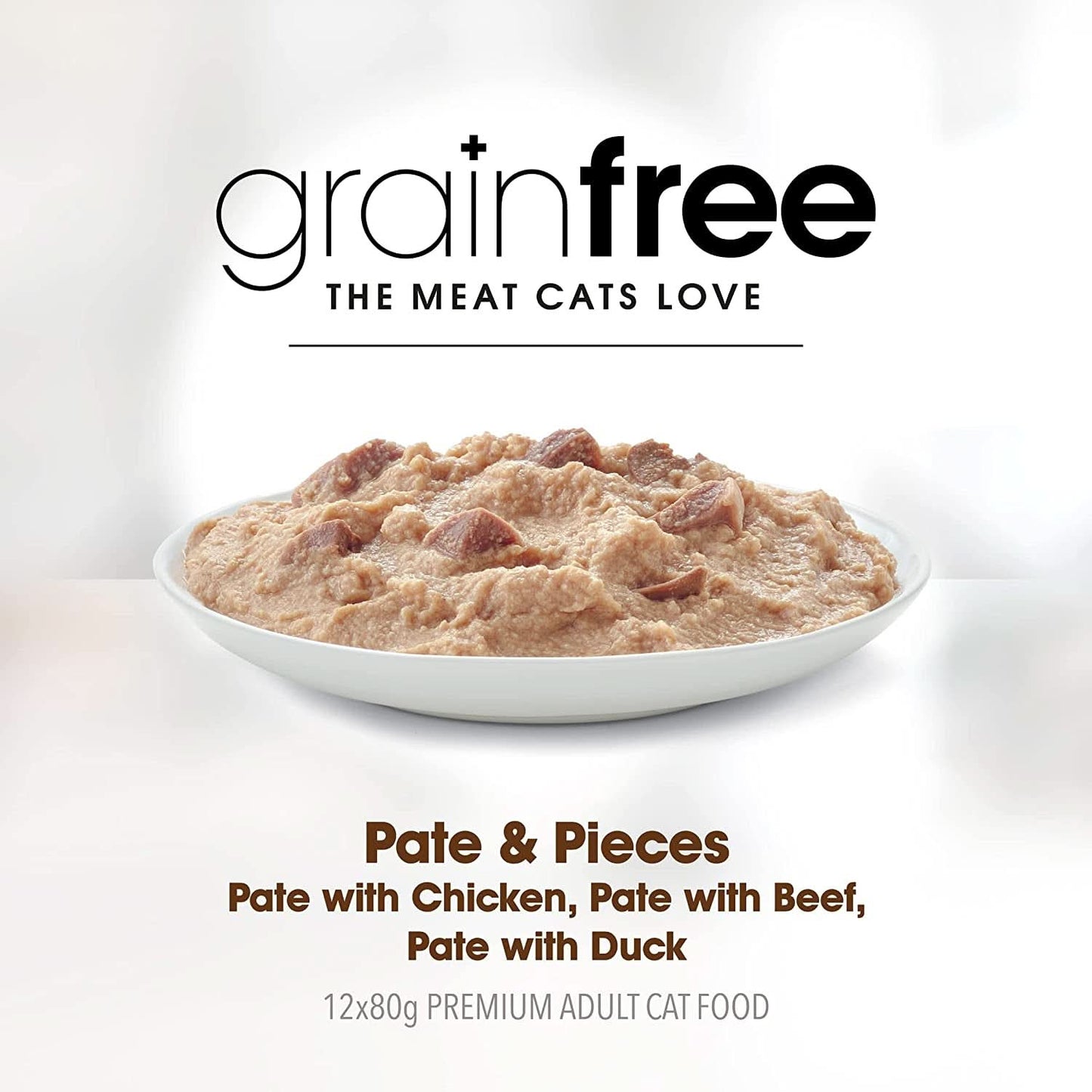 Tasty Cat Twice as Tasty Grain Free Pate & Pieces Wet Cat Food 80g x Pack of 48