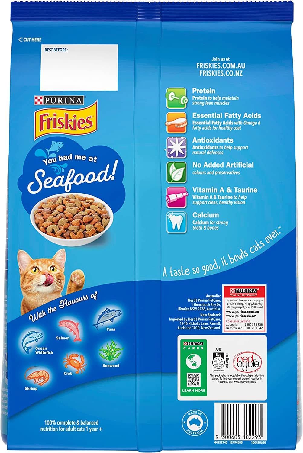FRISKIES Adult Seafood Sensations Dry Cat Food 2.5Kg