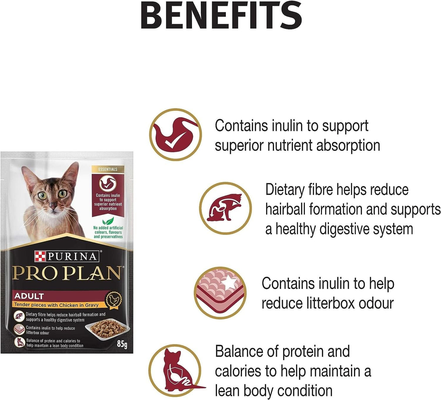 Pro Plan Adult Chicken in Gravy Wet Cat Food 85g x Pack of 12