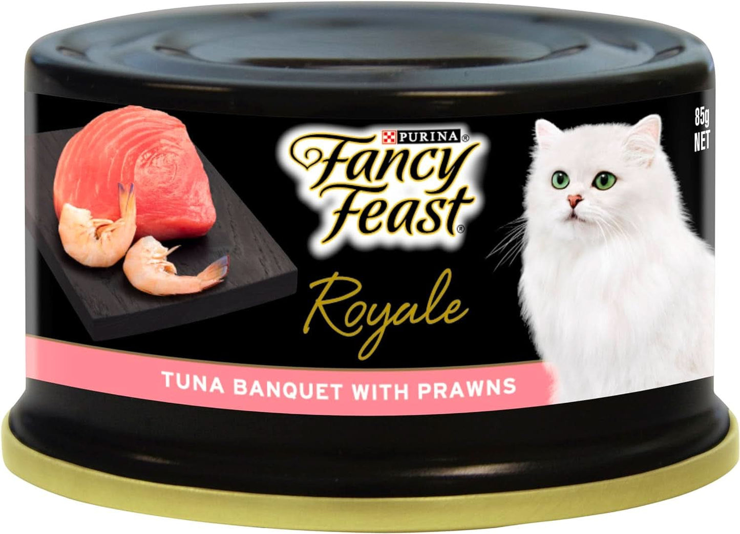 Fancy Feast Adult Royale Tuna Banquet with Prawns Wet Cat Food 85g x Pack of 24