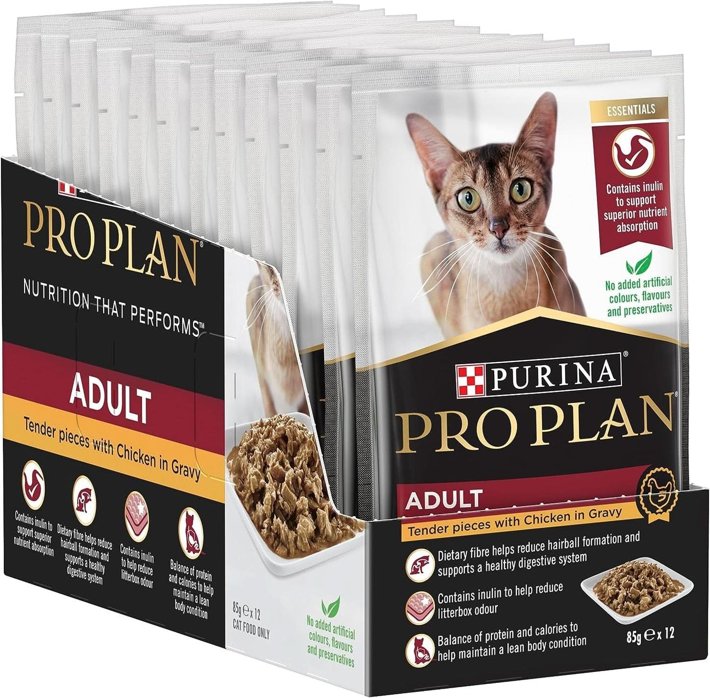Pro Plan Adult Chicken in Gravy Wet Cat Food 85g x Pack of 12