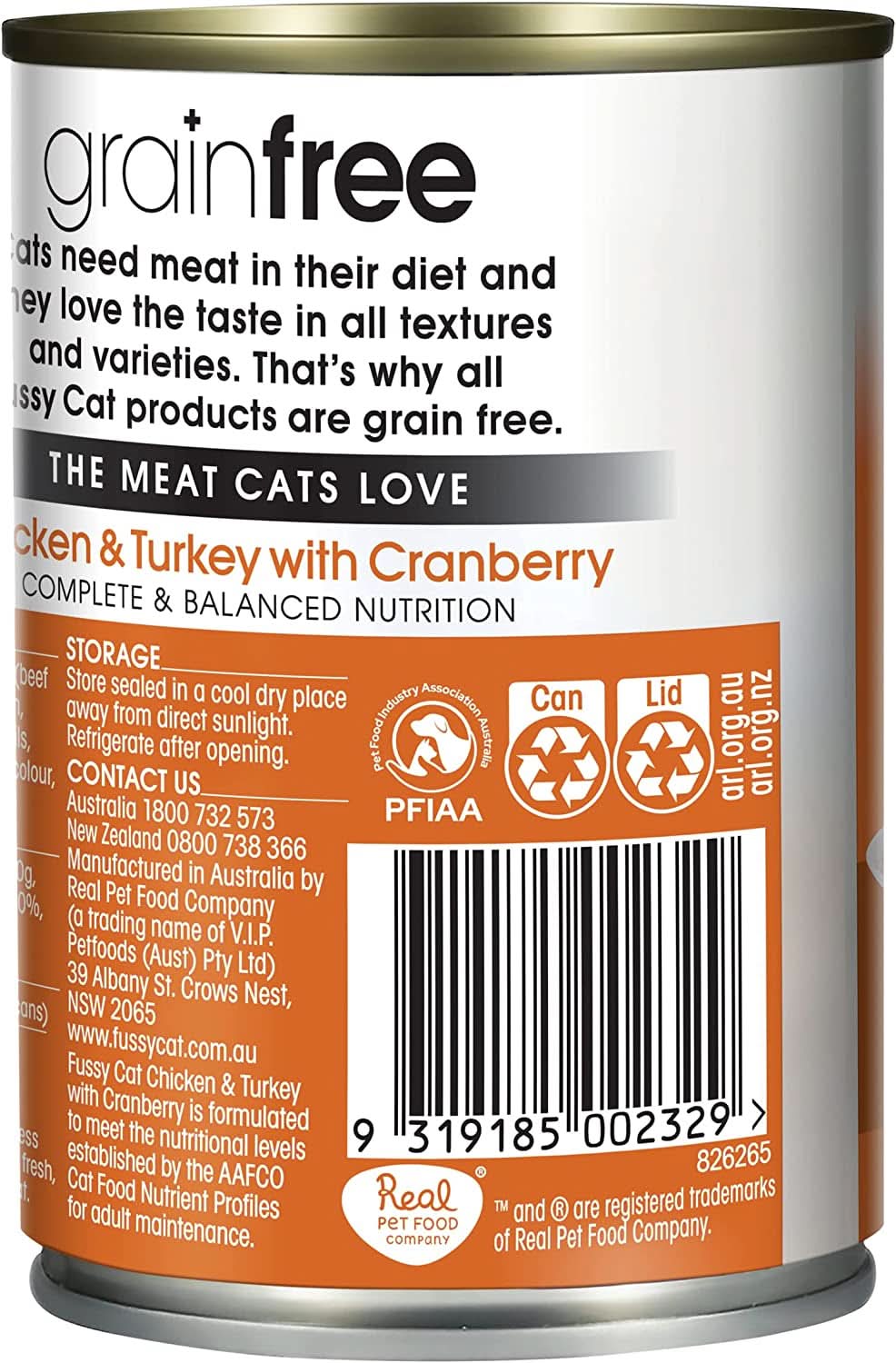 Fussy Cat Grain Free Chicken and Turkey with Cranberry Wet Cat Food 400g x Pack of 12