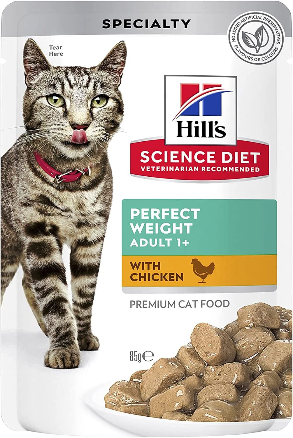 Hills Science Diet Adult Wet Cat Food, Perfect Weight Chicken 85g x Pack of 12