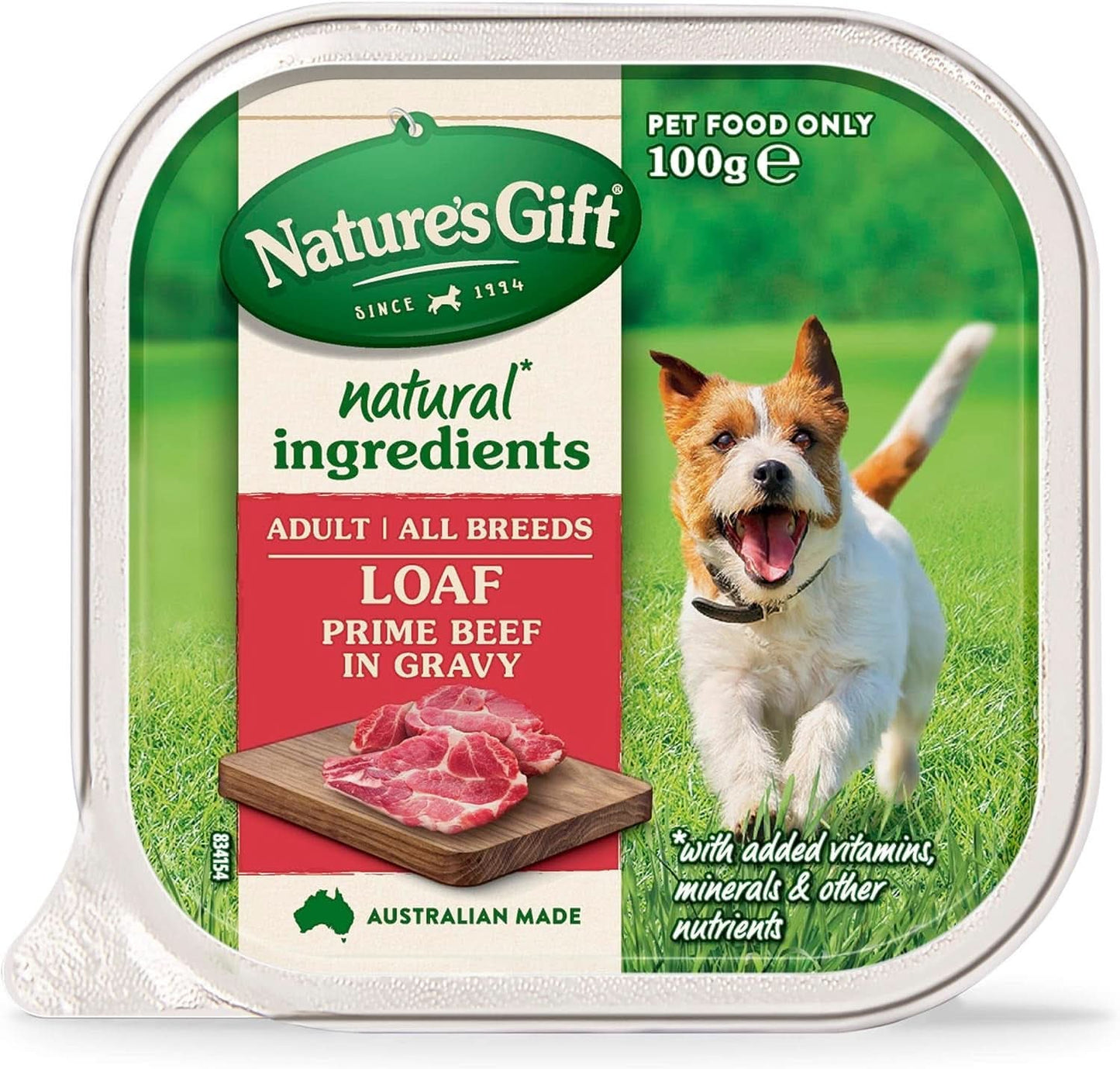 Nature's Gift Loaf Prime Beef in Gravy Adult Dog Wet Food 100G (Pack of 24)