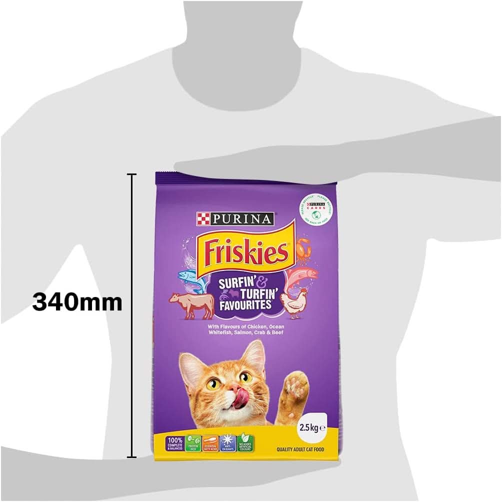 Friskies Adult Surfin and Turfin Favourites Dry Cat Food 2.5kg