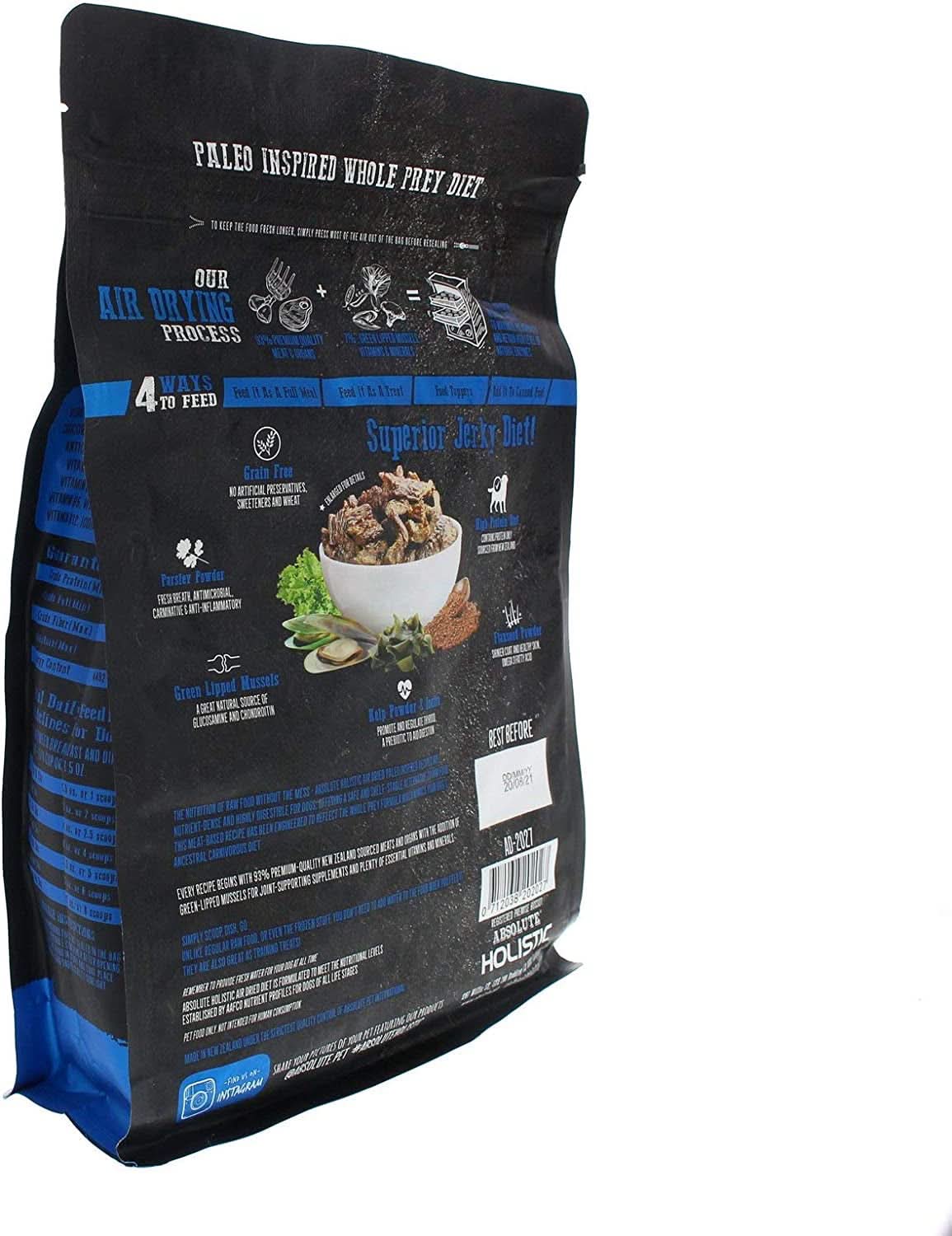 Absolute Holistic Air Dried Dog Food, Blue Mackerel and Lamb 1 Kg