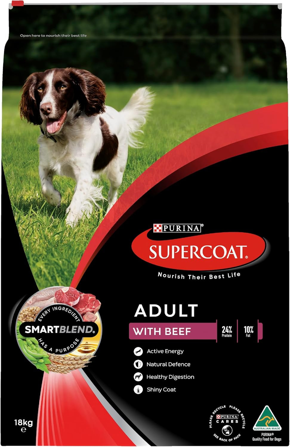 SUPERCOAT SMARTBLEND Adult Dry Dog Food Beef 18Kg