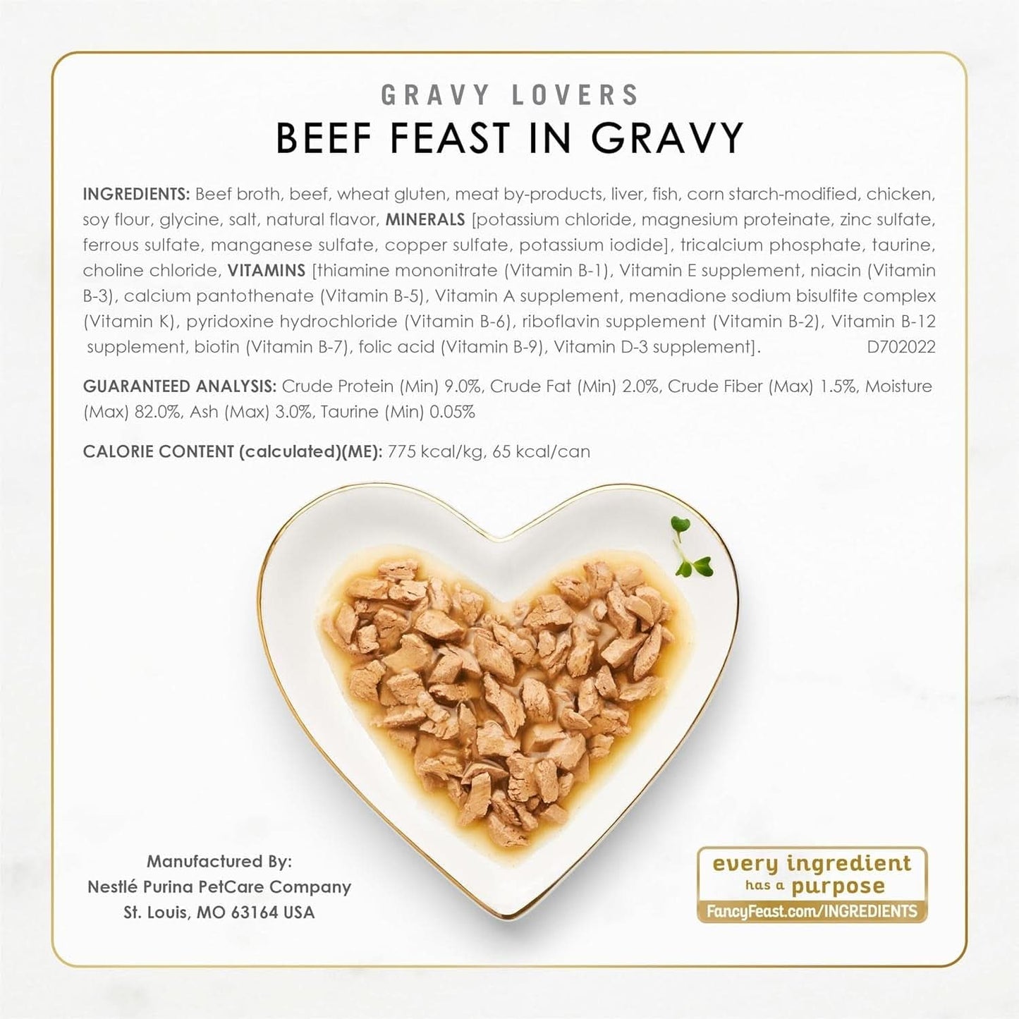 Fancy Feast Adult Gravy Lovers Poultry & Beef Variety Pack Wet Cat Food 85g x Pack of 24