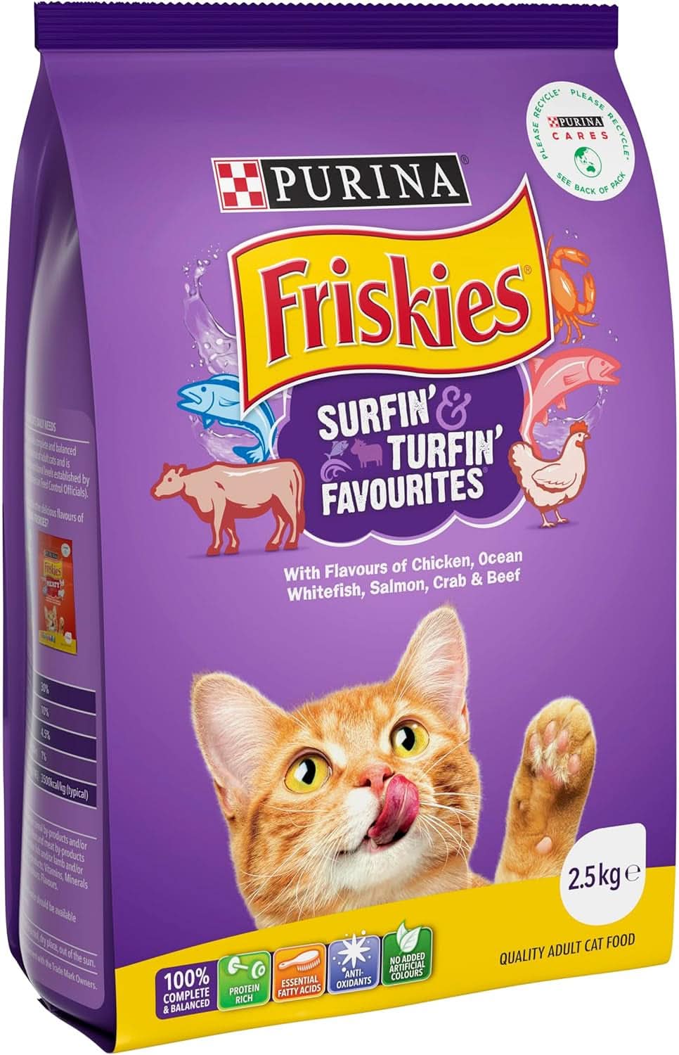 Friskies Adult Surfin and Turfin Favourites Dry Cat Food 2.5kg