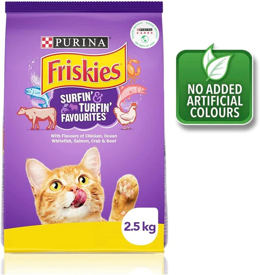 Friskies Adult Surfin and Turfin Favourites Dry Cat Food 2.5kg