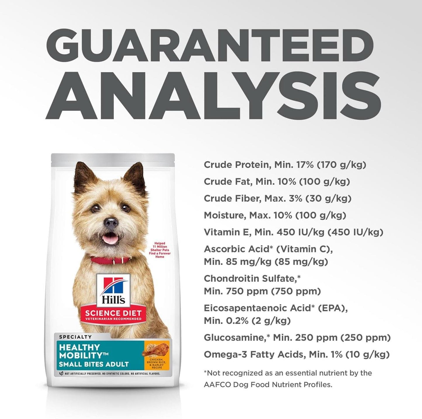 Hills Science Diet Healthy Mobility Adult Small Bites, Chicken Meal, Brown Rice and Barley Recipe, Dry Dog Food for Joint Health 1.81kg