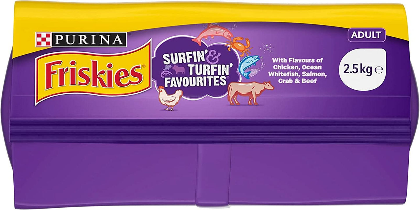 Friskies Adult Surfin and Turfin Favourites Dry Cat Food 2.5kg