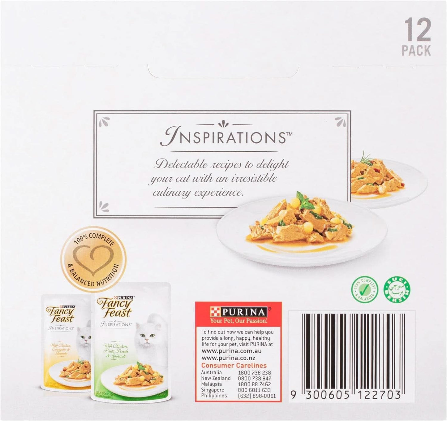 Fancy Feast Adult Inspirations Chicken Variety Pack Wet Cat Food 70g x 24 Pack