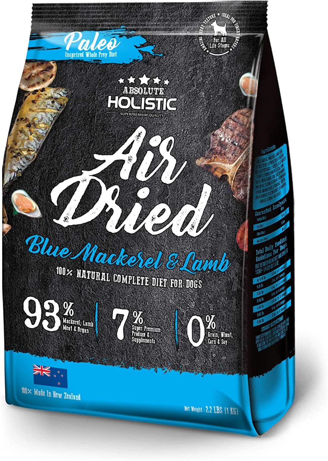 Absolute Holistic Air Dried Dog Food, Blue Mackerel and Lamb 1 Kg