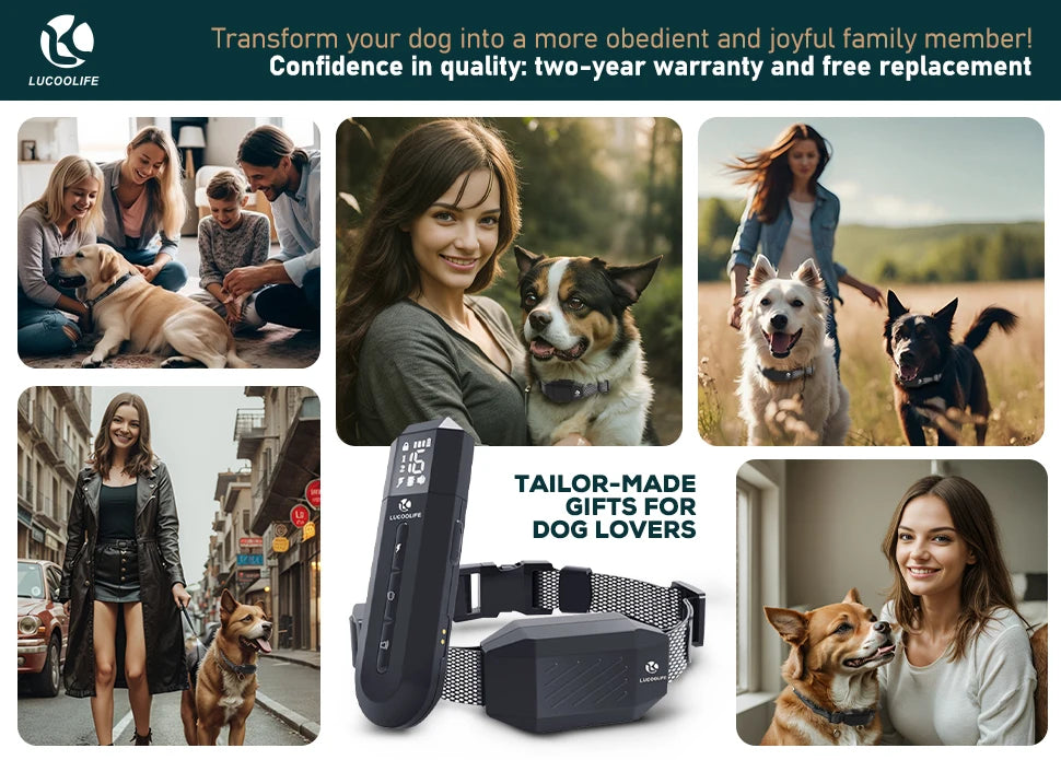 Dog Shock Collar Vibrating Electric Rechargeable Training Collar with Magnetic Remote Adjustable Waterproof E-Collar