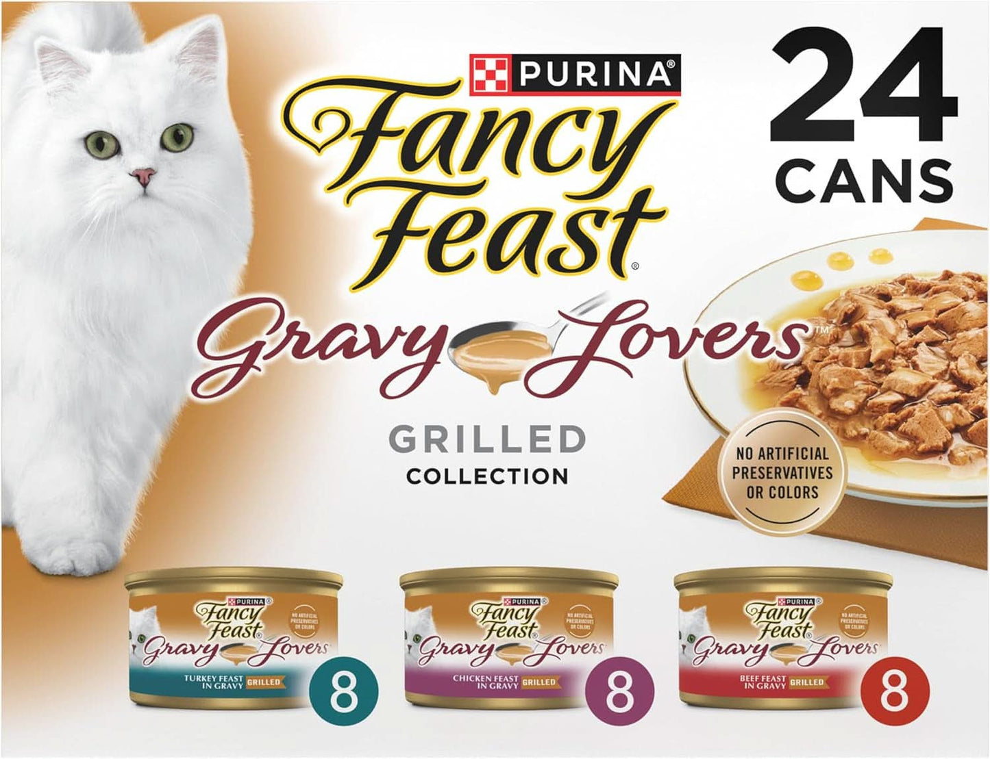 Fancy Feast Adult Gravy Lovers Poultry & Beef Variety Pack Wet Cat Food 85g x Pack of 24