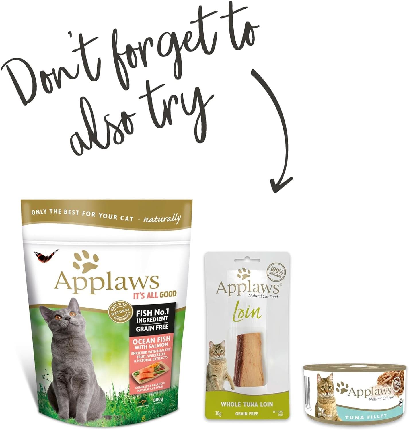 Applaws 100% Natural Wet Cat Food Mixed Variety Pack in Broth Pouch 70g x Pack of 48