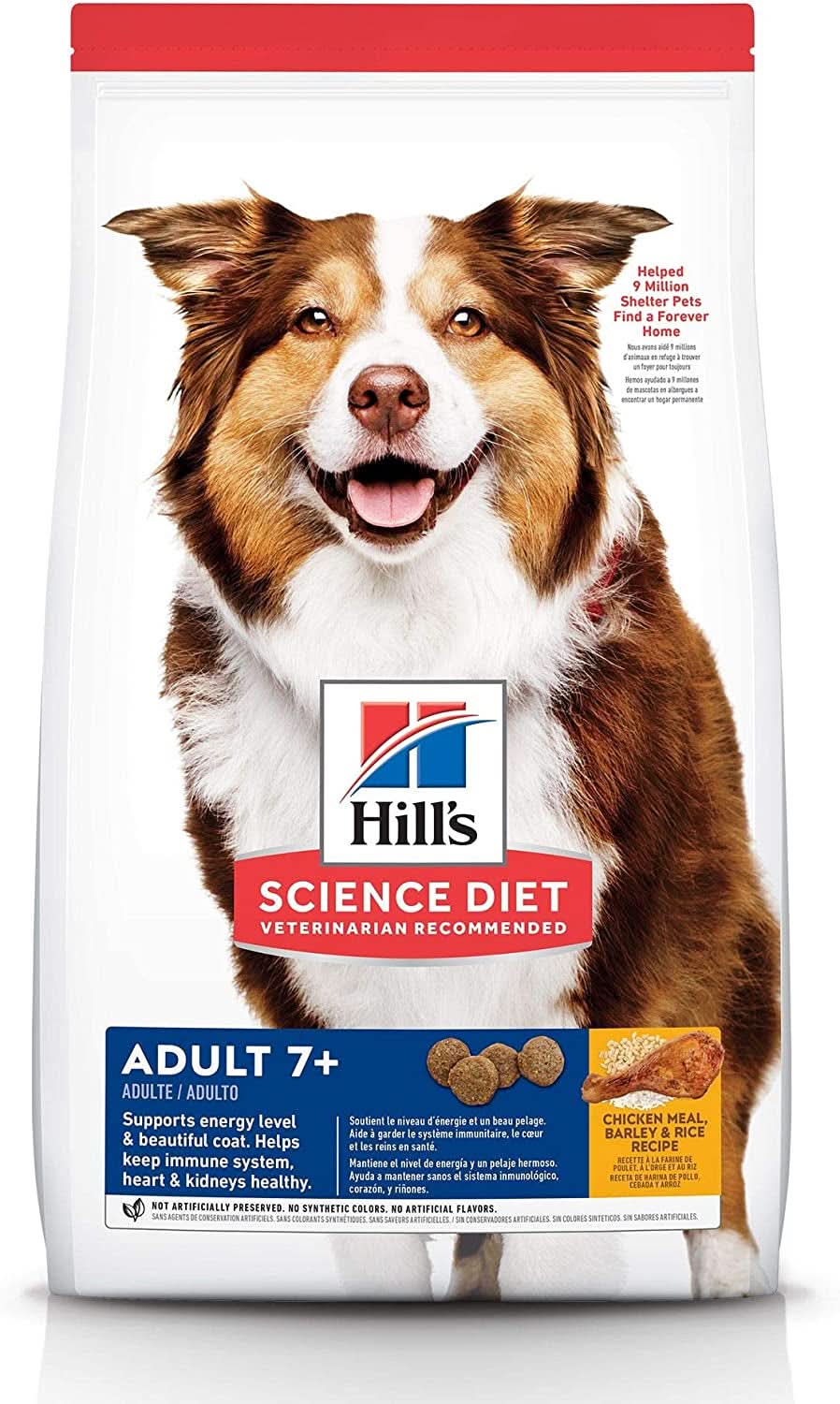 Hill's Science Adult 7+ Chicken Meal, Barley & Brown Rice Recipe Senior Dry Dog Food 12Kg Bag