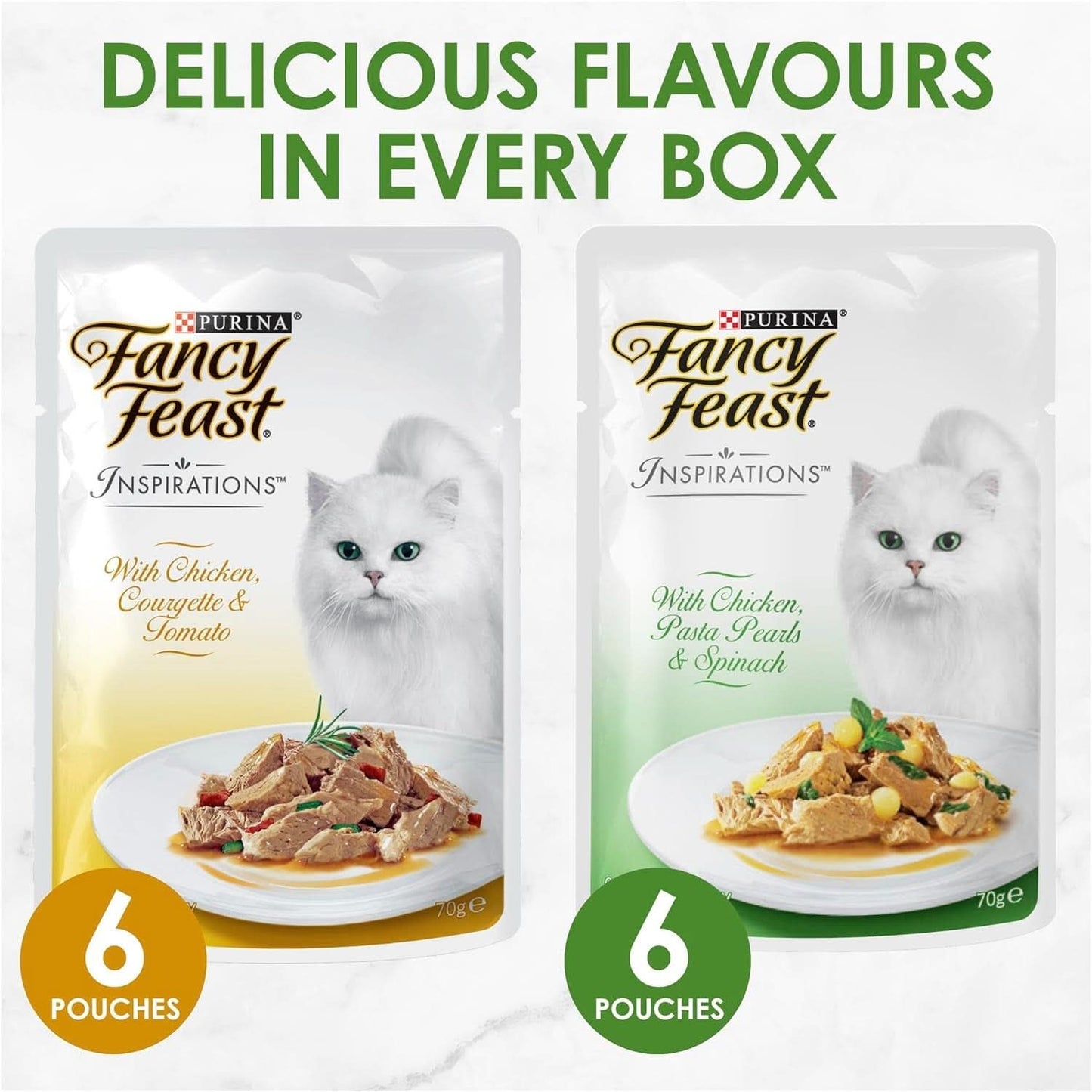 Fancy Feast Adult Inspirations Chicken Variety Pack Wet Cat Food 70g x 24 Pack