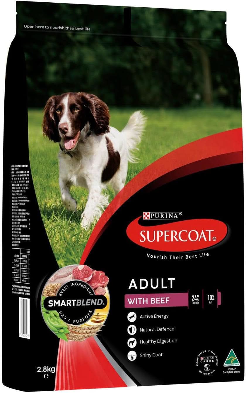 Supercoat Adult Beef Dry Dog Food 2.8kg