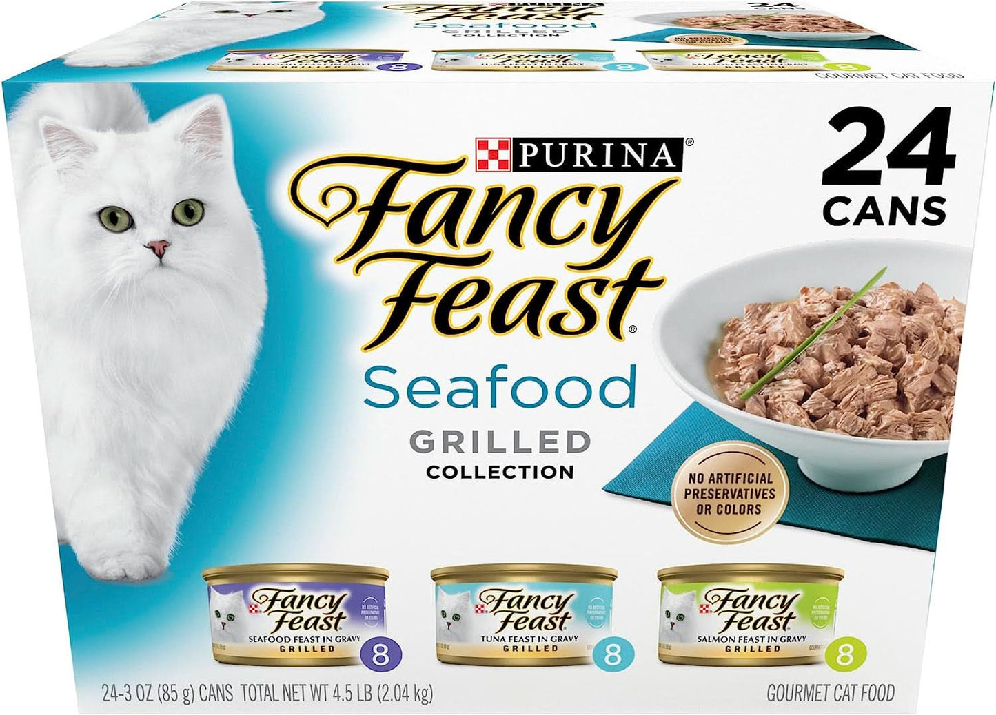 Fancy Feast Seafood Grilled Collection Gourmet Cat Food 85g x Pack of 24