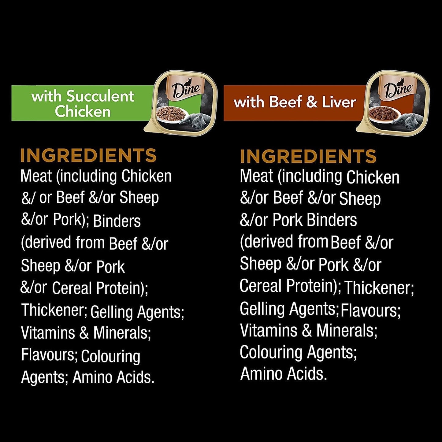 Dine Classic Collection Cuts in Gravy with Beef and Liver Wet Cat Food, 85g x Pack of 28