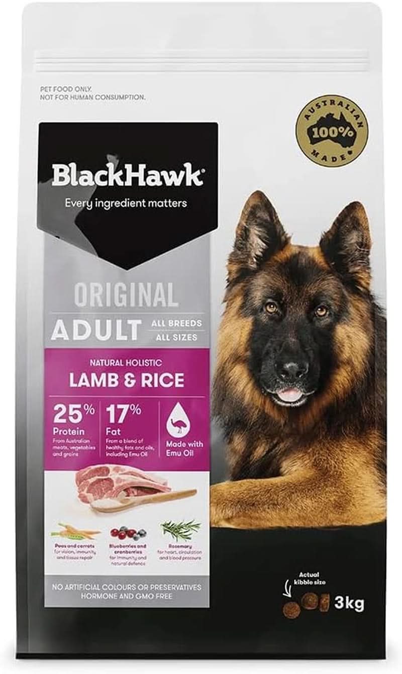 Black Hawk Original Adult Lamb & Rice Dry Dog Food 3kgs