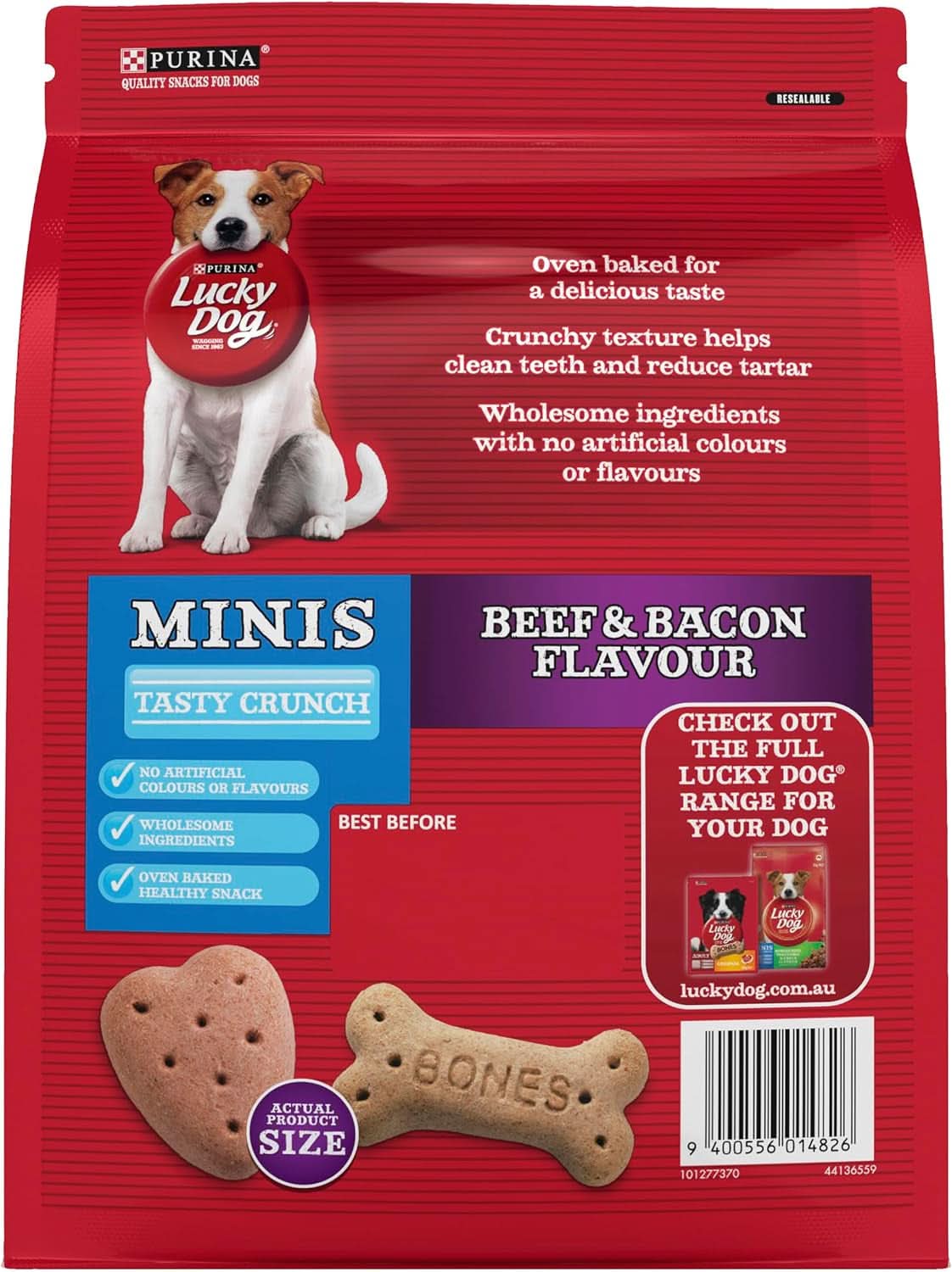 Lucky Dog Adult Bones Mini Beef and Bacon Dog Treat 800G