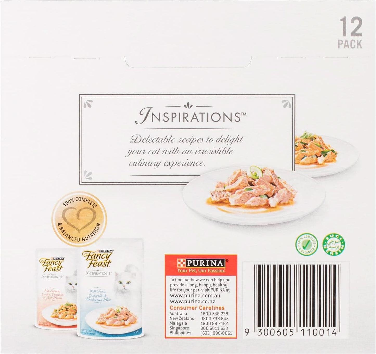 Fancy Feast Adult Inspirations Salmon and Tuna Variety Pack Wet Cat Food 24X70G