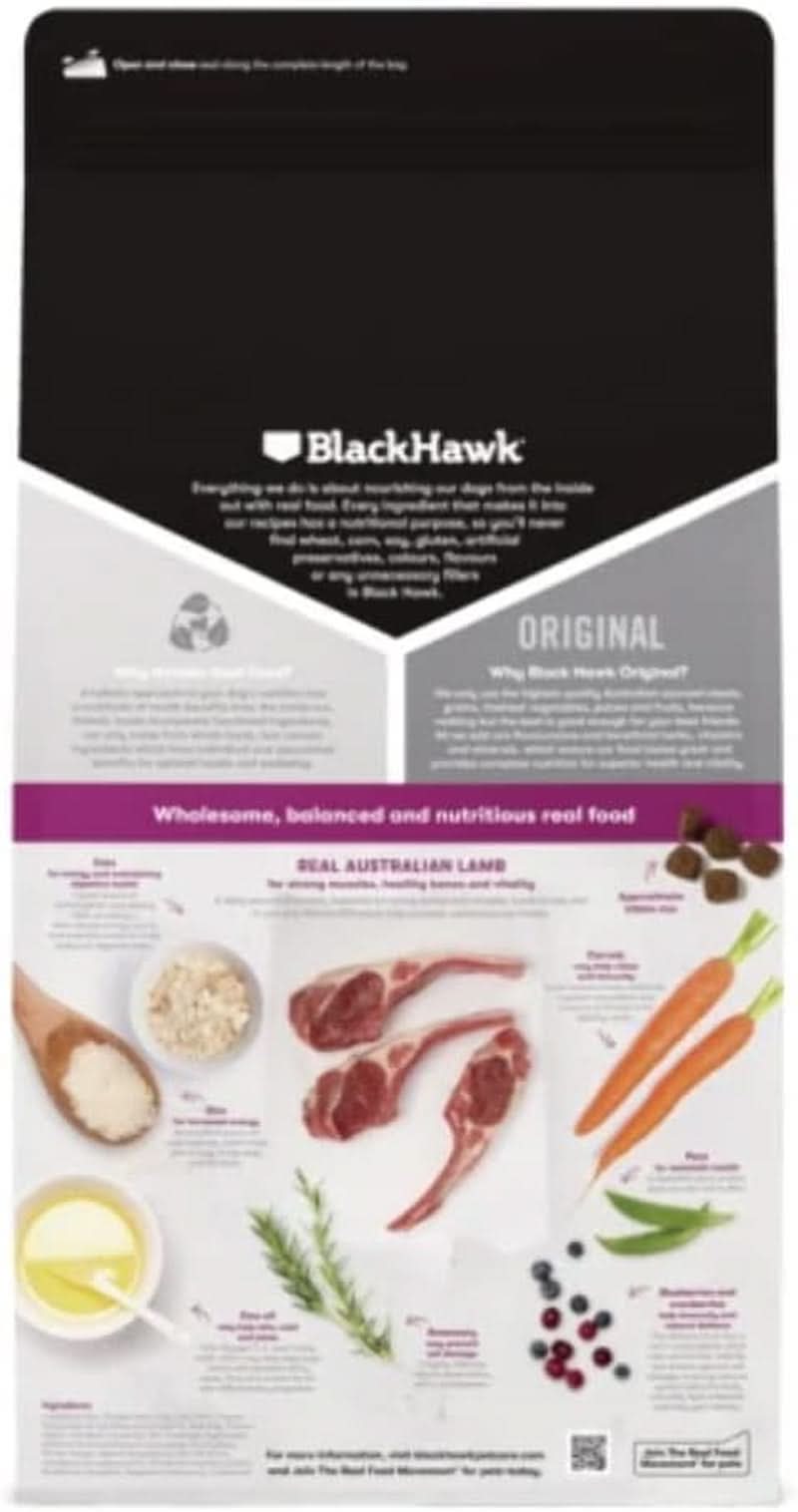 Black Hawk Original Adult Lamb & Rice Dry Dog Food 3kgs