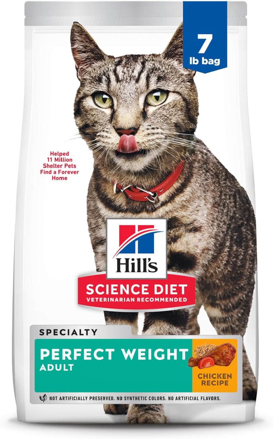 Hill's Science Diet Perfect Weight Adult, Chicken Recipe, Dry Cat Food for Healthy Weight & Weight Management, 3.17Kg Bag