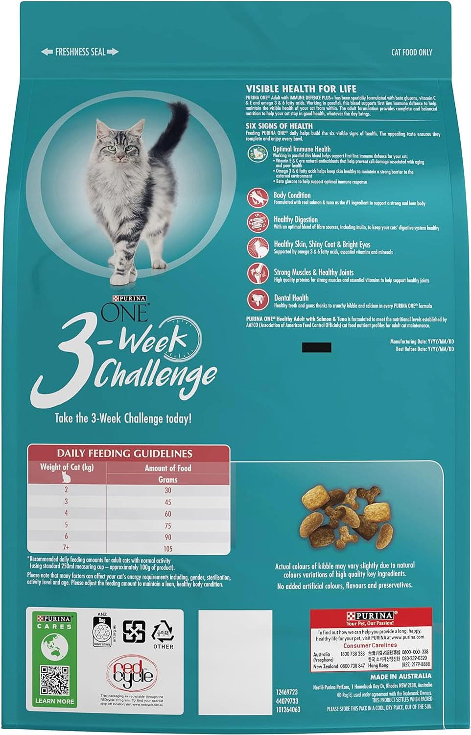 PURINA ONE Adult Salmon and Tuna Dry Cat Food, 3kgs