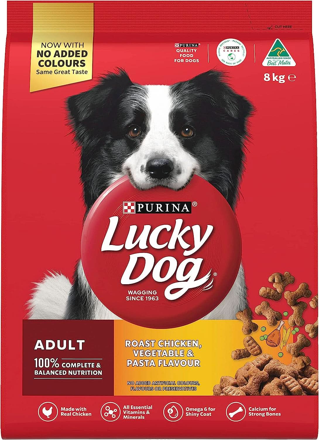 Lucky Dog Adult Roast Chicken Vegetable Pasta Flavour Dry Dog Food 8kg