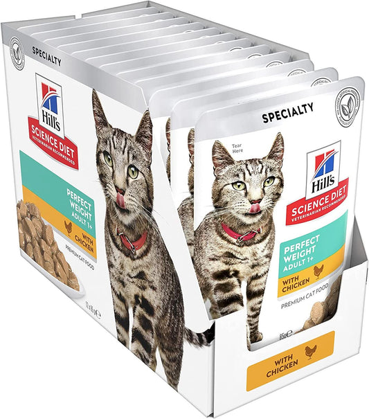 Hills Science Diet Adult Wet Cat Food, Perfect Weight Chicken 85g x Pack of 12