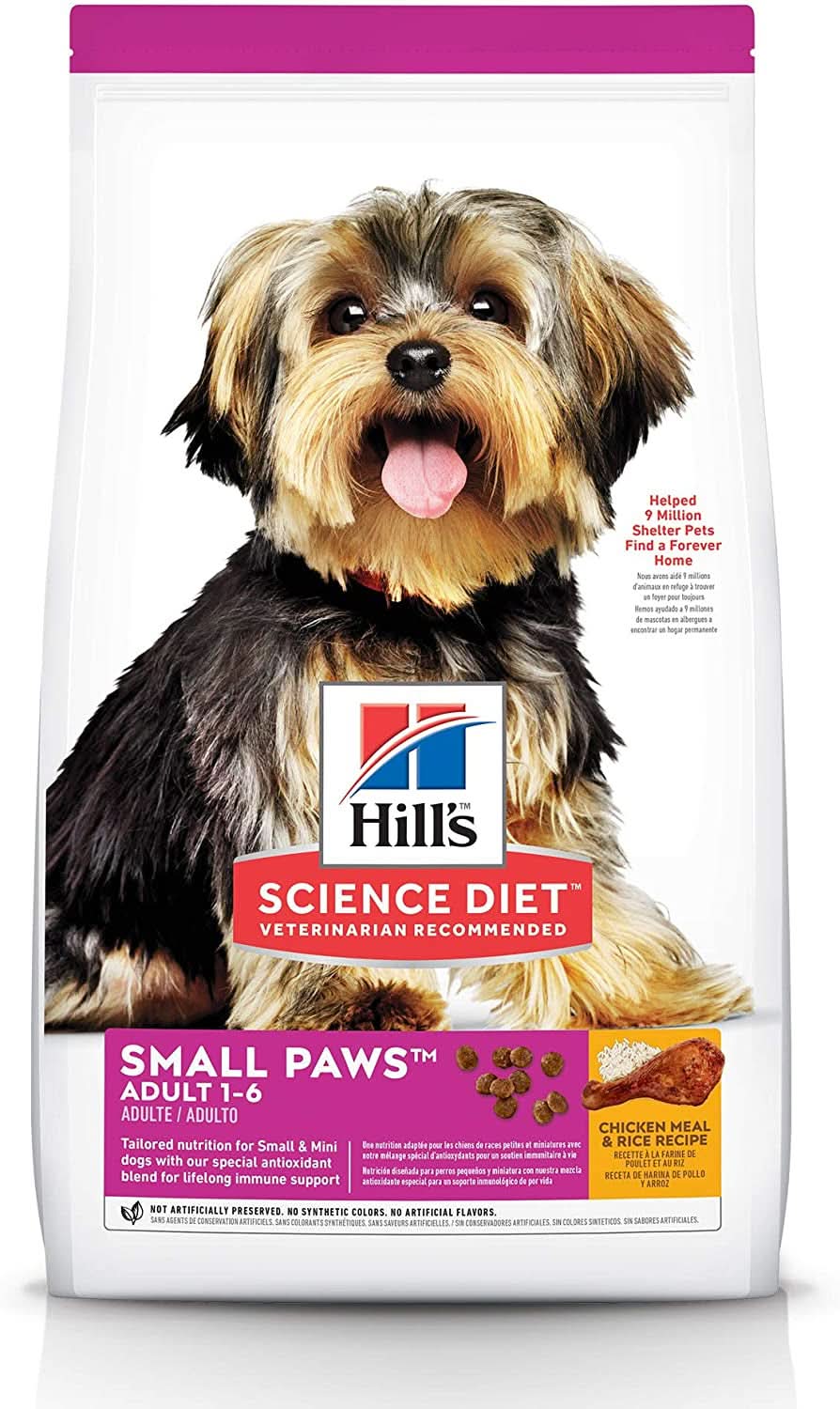 Hills Adult Small Paws Chicken Meal and Rice Recipe Dog Food 1.5kg