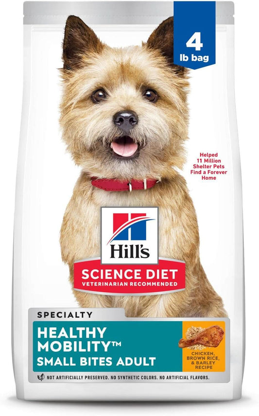 Hills Science Diet Healthy Mobility Adult Small Bites, Chicken Meal, Brown Rice and Barley Recipe, Dry Dog Food for Joint Health 1.81kg
