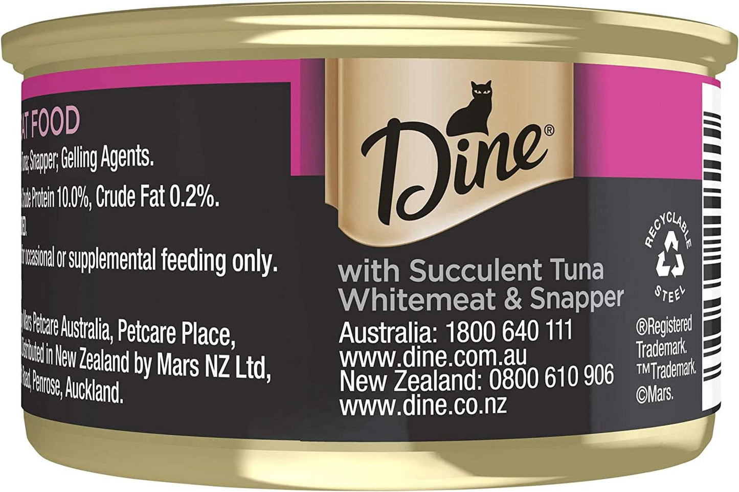 Dine Desire Tuna Whitemeat and Snapper Wet Cat Food 85g X 24 Pack