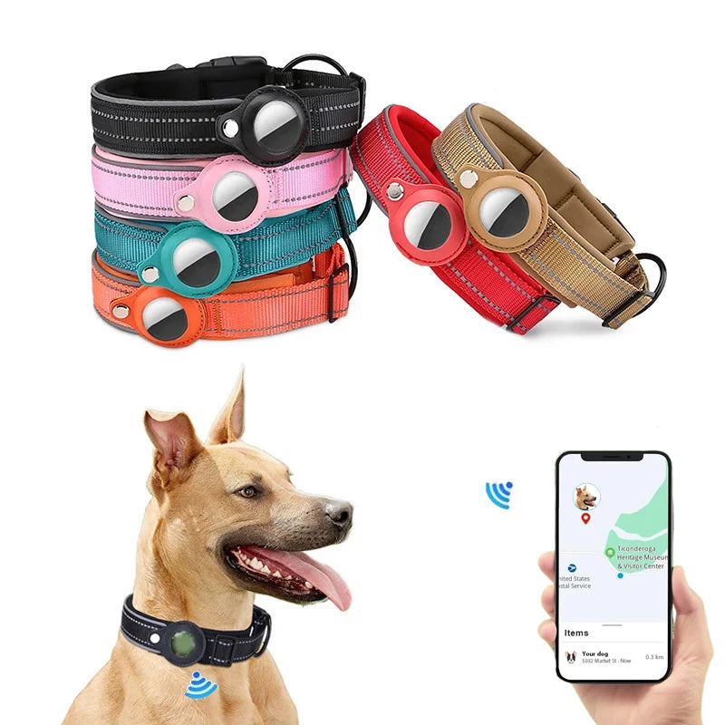 Anti-lost Reflective Adjustable Pet Collar for Apple Airtag