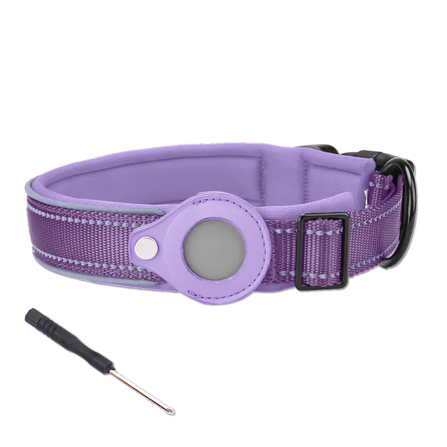 Anti-lost Reflective Adjustable Pet Collar for Apple Airtag