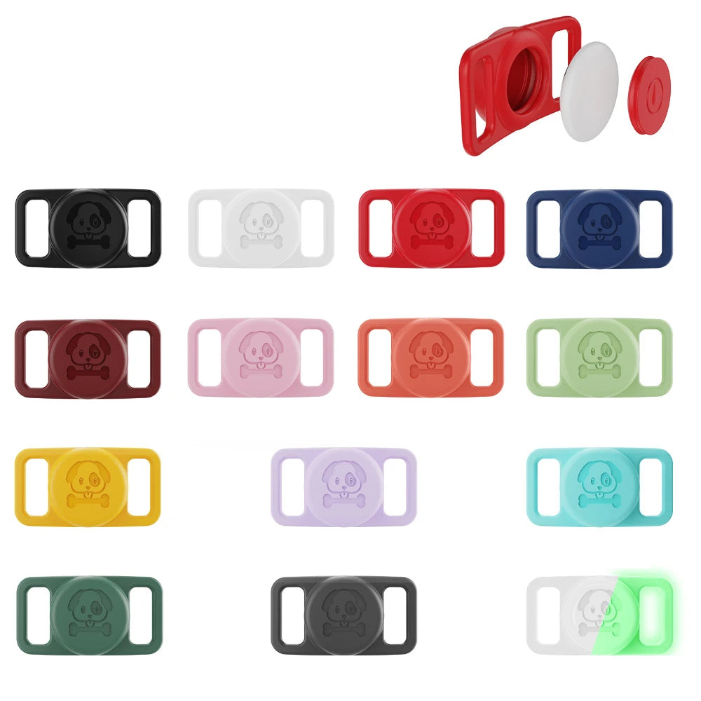 AirTag Pet Collar Holder for Dog Cat Waterproof Silicone Hidden Loop GPS Finder AirTag Dog Collar Anti-Lost Tracker Accessories