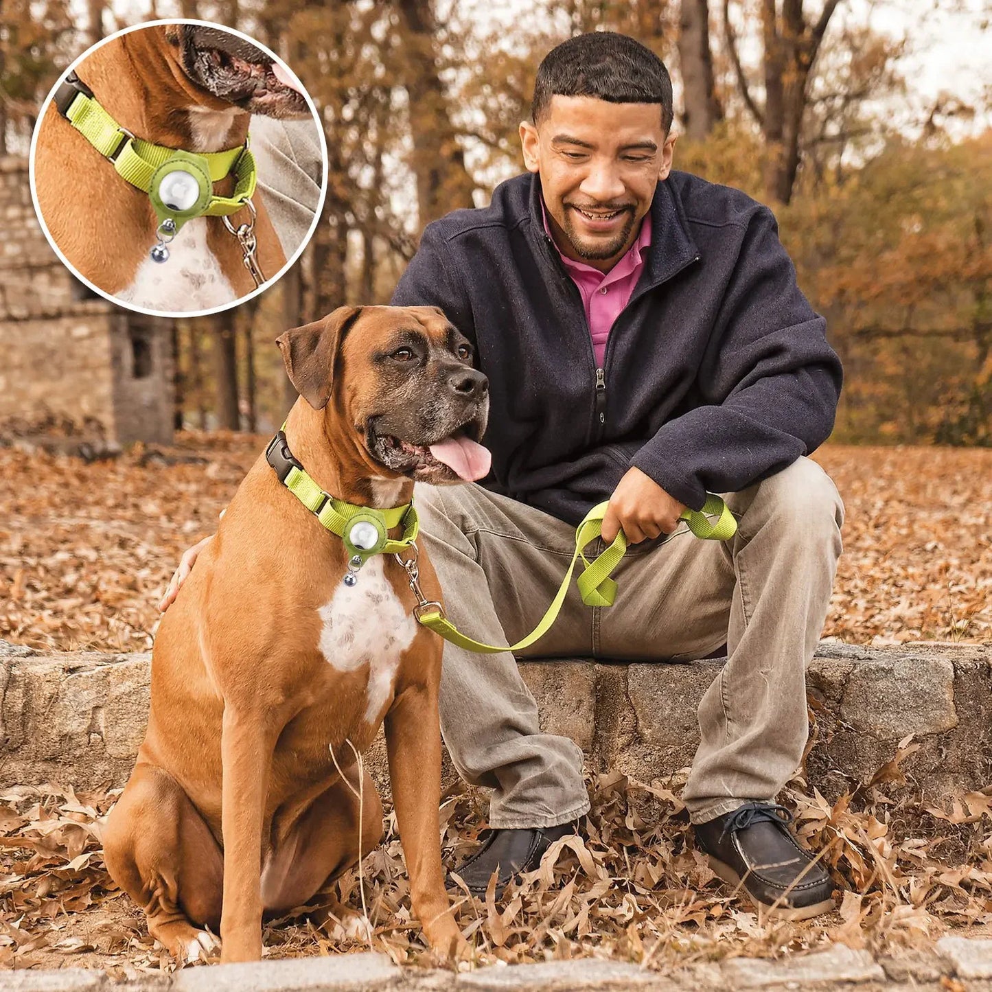 Anti-lost Reflective Adjustable Pet Collar for Apple Airtag