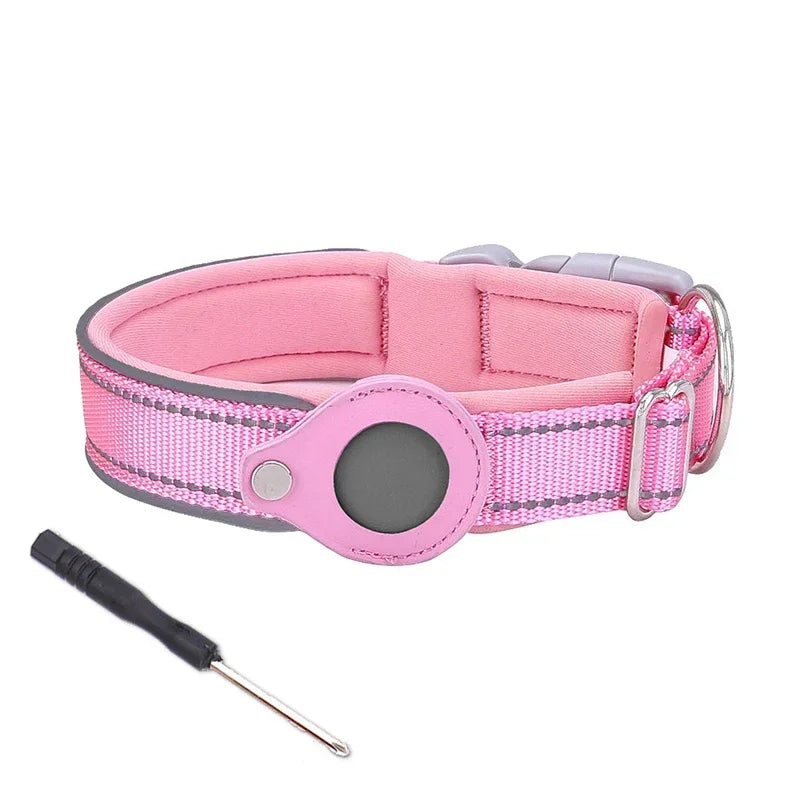 Anti-lost Reflective Adjustable Pet Collar for Apple Airtag
