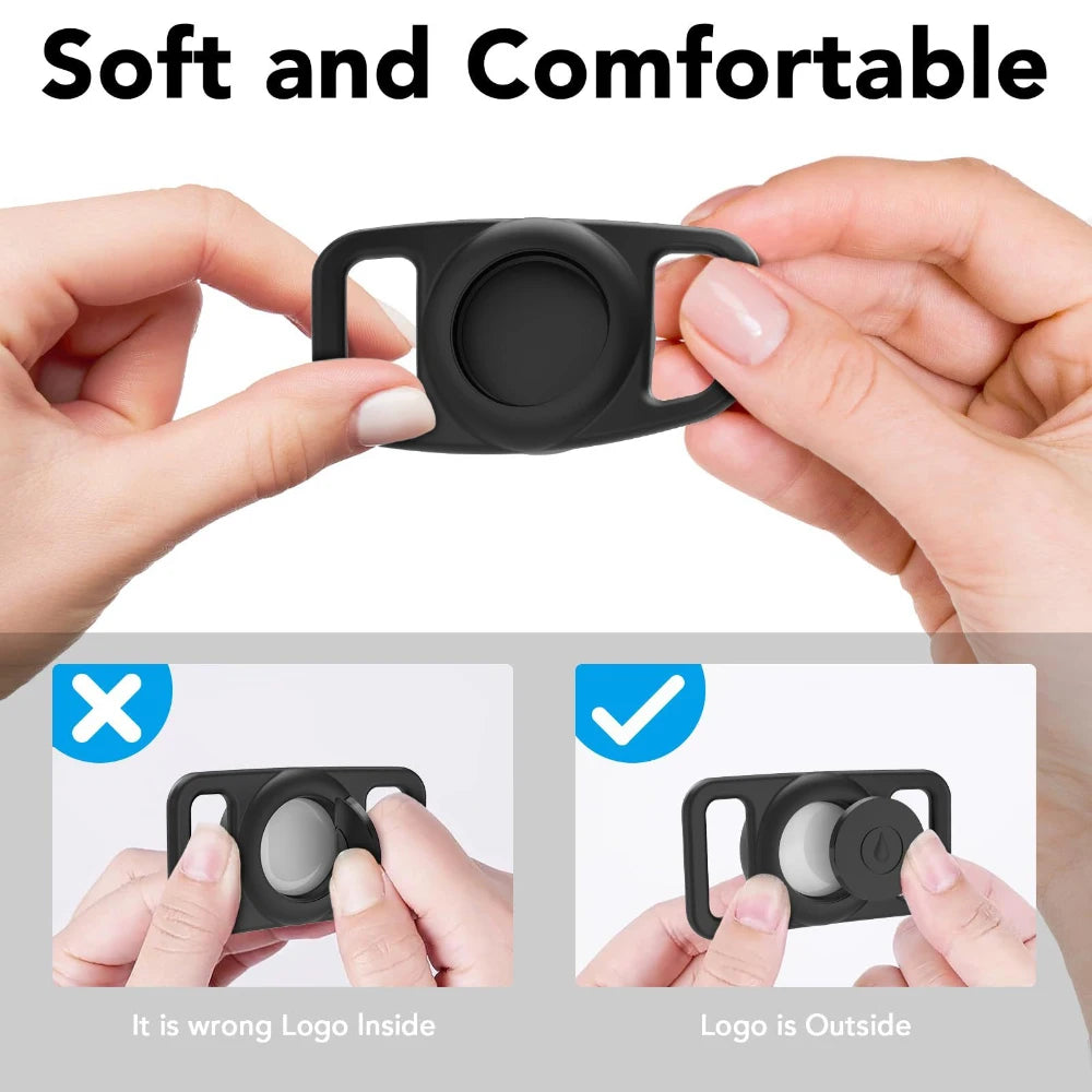 AirTag Pet Collar Holder for Dog Cat Waterproof Silicone Hidden Loop GPS Finder AirTag Dog Collar Anti-Lost Tracker Accessories