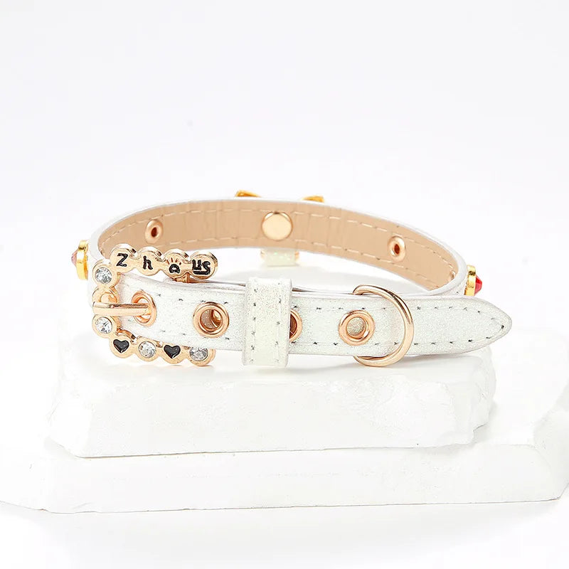 Dazzling Rhinestone Bow Collar - L