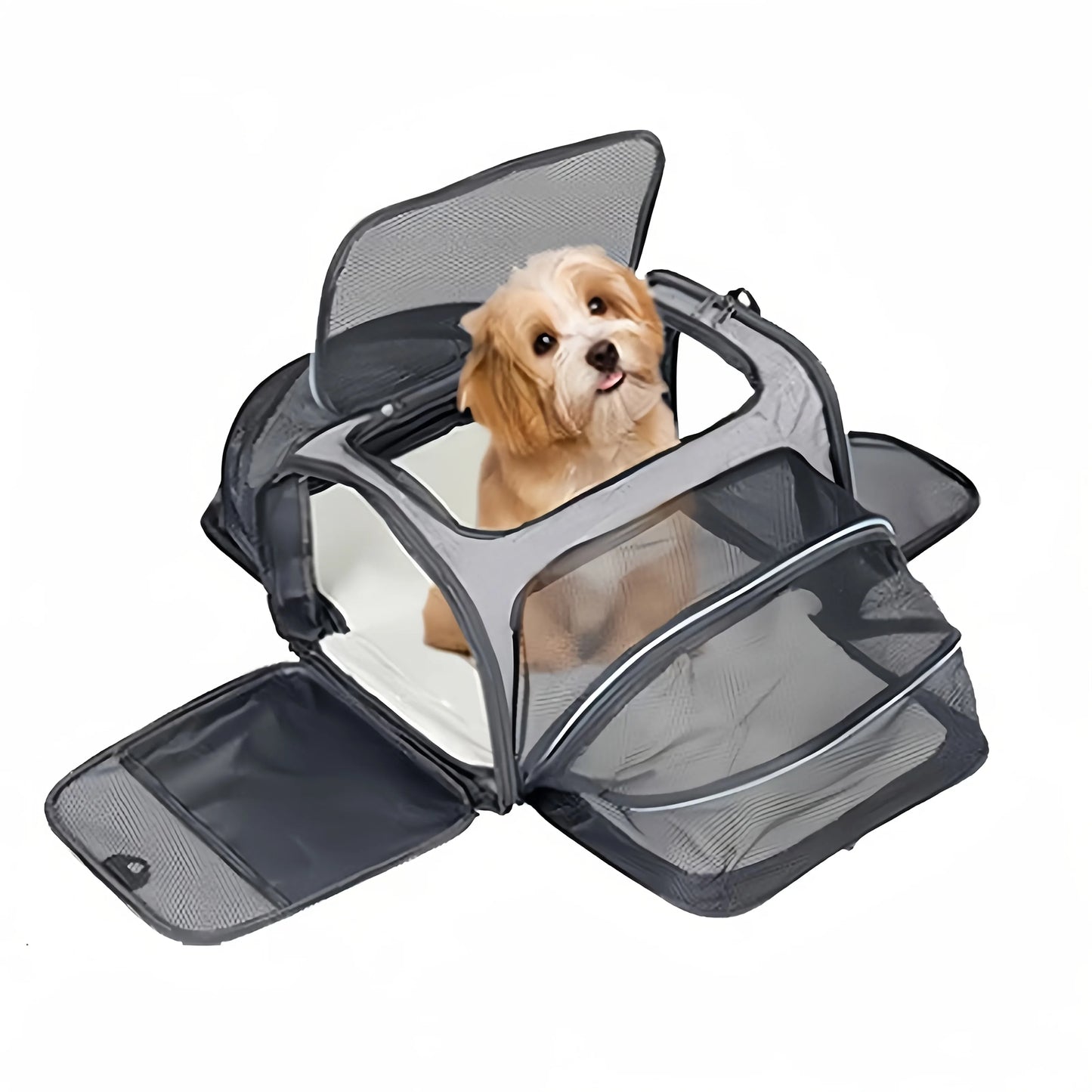 Expandable Pet Carrier Backpack for Cats & Small Dogs – Breathable Mesh, Multiple Entrances