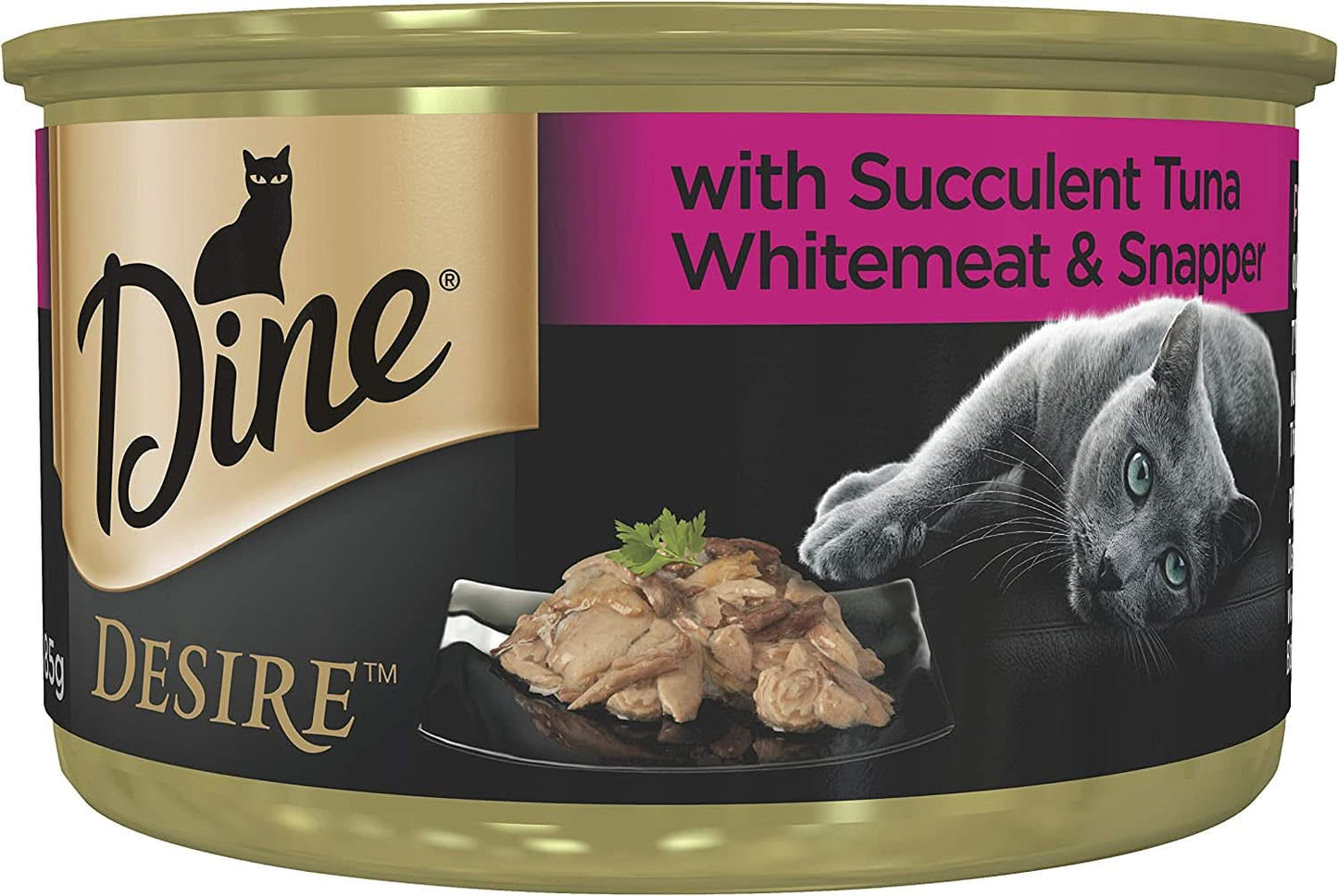 Dine Desire Tuna Whitemeat and Snapper Wet Cat Food 85g X 24 Pack